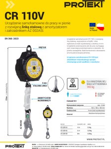 Protekt Cr 110V Urządzenie Samohamowne Linka Amortyzator Zatrzaśnik Lina 8M Protekt Protekt Cr110V_2Sibz_8.0_Bk|Wg 5906800651099 4