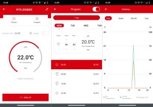 RTX 4x Głowica RTX Termostat + Bramka ZigBee LAN TUYA SET4 4