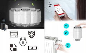 RTX 4x Głowica RTX Termostat + Bramka ZigBee LAN TUYA SET4 7