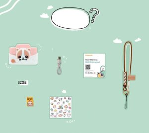 4CV Mobile Cyfrowy Aparat Dla Dziecka 32mp 1080p 3" Hd 2x Obiektyw Selfie + Karta 32gb / Model K / Cat 10