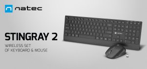 Klawiatura + mysz Natec NATEC STINGRAY 2 KLAWIATURA+MYSZ US BEZPRZEWODOWY TILT WHEEL 2