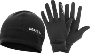 Craft Zestaw czapka i rękawiczki Running Winter Gift Pack czarny r. S 1