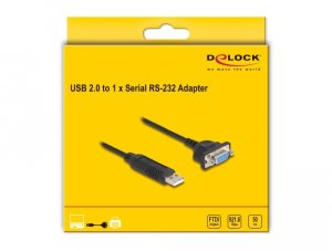 Kabel USB Delock USB-A - RS-232 0.5 m Czarny 3