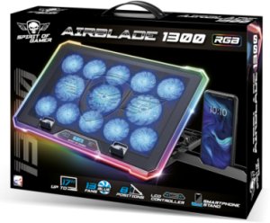 Podstawka chłodząca Spirit of gamer Spirit of Gamer Airblade 1300 RGB Laptop Cooling Base – 17 Inch – Black 3
