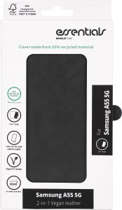 Essentials Samsung Galaxy A55 5G PU wallet, detachable, black 4