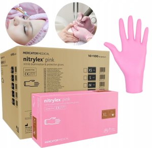 Mercator Medical Rękawice Nitrylowe 100 szt. 10-XL Nitrylex Pink - 10 szt. 11