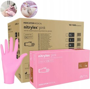 Mercator Medical Rękawice Nitrylowe 100 szt. 10-XL Nitrylex Pink - 10 szt. 13