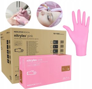 Mercator Medical Rękawice Nitrylowe 100 szt. 10-XL Nitrylex Pink - 10 szt. 15