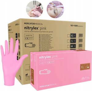 Mercator Medical Rękawice Nitrylowe 100 szt. 10-XL Nitrylex Pink - 10 szt. 16