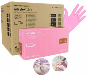Mercator Medical Rękawice Nitrylowe 100 szt. 10-XL Nitrylex Pink - 10 szt. 5