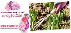 RawPol Rękawice ogrodowe / Kolorowe / Rozmiar: 8 - M / RFLOWER_M - 24 szt. 2