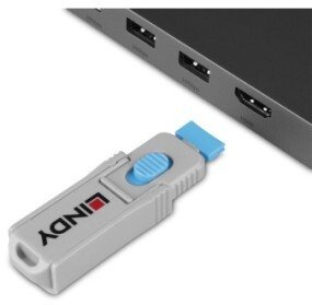 Lindy HDMI Port Blocker Key - Pack of 4 Blockers, Blue 2