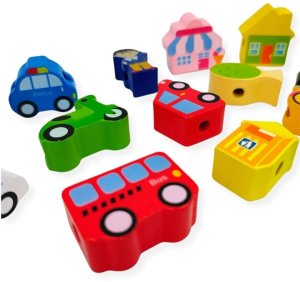 Kabi Drewniana nawlekanka dla dzieci Miasto 17 el. - Kabi 3+ EDUKAMP 2