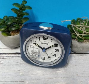 Seiko Budzik Seiko QHE194L 10x9,5 cm niebieski metaliczny . 5