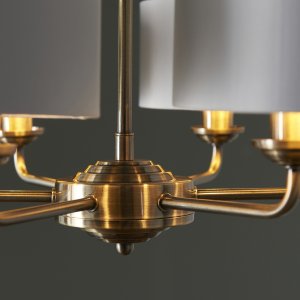Lampa wisząca ENDON Żyrandol vintage Highclere 98936 Endon abażurowy biały mosiądz 7