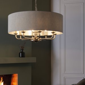 Lampa wisząca ENDON Żyrandol do salonu Highclere 99152 Endon łańcuch klasyczny beż chrom 5
