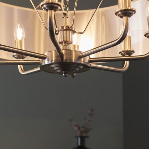 Lampa wisząca ENDON Żyrandol do salonu Highclere 99152 Endon łańcuch klasyczny beż chrom 6