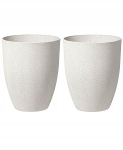 Beliani Zestaw 2 doniczek CROTON 43 cm Złamana biel 2