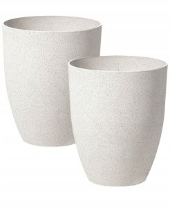 Beliani Zestaw 2 doniczek CROTON 43 cm Złamana biel 9