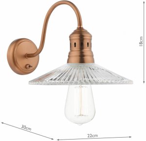 Kinkiet DAR Kinkiet ścienny retro Adeline ADE0764 Dar Lighting kapelusz miedziany 6