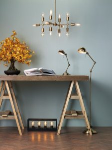 Lampa podłogowa DAR Podłogowa lampa vintage Ranger RAN4975 Dar Lighting regulowana mosiądz 5