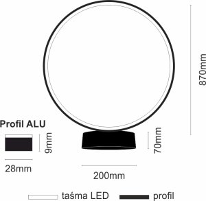 Shilo Ring ogrodowy Abira 9914 Shilo LED 30W 3000K z wtyczką IP44 antracyt 8