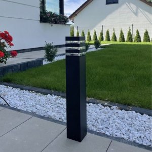 Kinkiet SuperLed Zewnętrzna lampka ogrodowa Toro 6744 SuperLED kwadratowa IP44 czarna 2