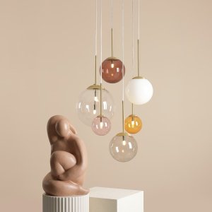 Lampa wisząca Aldex Lampa wisząca kaskada Bosso 1119K40_R Aldex kolorowe kule szklane mosiądz 4
