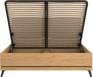 BogFran Łóżko z pojemnikiem 160x200 dwuosobowe dąb kamienny czarny ATE AT15 6