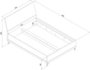 BogFran Łóżko z pojemnikiem 180x200 dwuosobowe dąb kamienny czarny ATE AT15 2