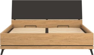BogFran Łóżko z pojemnikiem 180x200 dwuosobowe dąb kamienny czarny ATE AT15 5