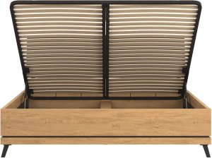BogFran Łóżko z pojemnikiem 180x200 dwuosobowe dąb kamienny czarny ATE AT15 6