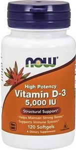 NOW Foods Vitamin D-3 5000 IU 120 kaps. do ssania - (NOW/073) 1