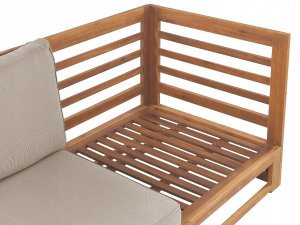 Beliani Sofa ogrodowa dla 2 osób TRANI Modułowy Certyfikowane drewno akacjowe Jasnobrązowy 6