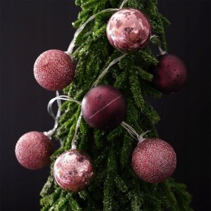 Lampki choinkowe Decorative Lighting Lampki Bombki Świecące 10 led Fioletowe 4 cm ORION na Baterie 4
