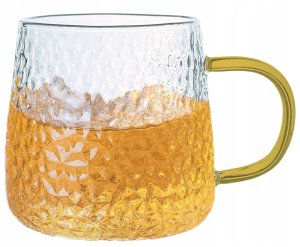 Orion SZKLANKI 4 X 350 ML ŻŁOBIONYCH Z UCHEM MUSZTARDOWE 3