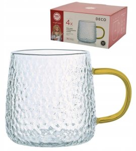 Orion SZKLANKI 4 X 350 ML ŻŁOBIONYCH Z UCHEM MUSZTARDOWE 7