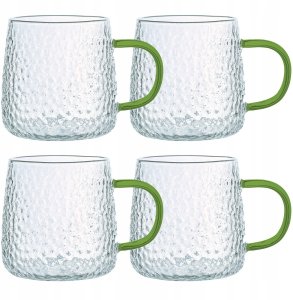 Orion SZKLANKI 4 X 350 ML ŻŁOBIONYCH Z UCHEM ZIELONE 4