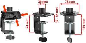 VETOUSON Uchwyt na monitor 18-32 cale 10kg biurkowy VX-161 uniwersalny regulowany 13