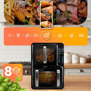 Frytkownica beztłuszczowa Berdsen Frytkownica beztłuszczowa dwukomorowa pionowa 12 l Air fryer frytownica Berdsen 2800W BD-664 5