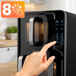Frytkownica beztłuszczowa Berdsen Frytkownica beztłuszczowa dwukomorowa pionowa 12 l Air fryer frytownica Berdsen 2800W BD-664 8