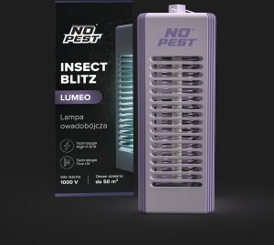 NO PEST Lampa Owadobójcza UV na Komary Muchy Osy Ćmy Meszki i Inne Owady Przenośny Lampion Lampa "Insect Blitz Lumeo" w Kolorze Lawendowym 2