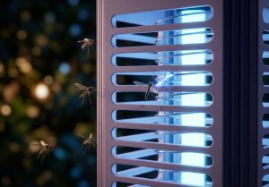 NO PEST Lampa Owadobójcza UV na Komary Muchy Osy Ćmy Meszki i Inne Owady Przenośny Lampion Lampa "Insect Blitz Lumeo" w Kolorze Lawendowym 8