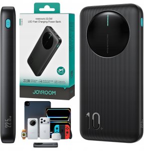 Powerbank Joyroom Powerbank Joyroom JR-PBF12 Pro 22,5W 10000mAh z wyświetlaczem cyfrowym 2x USB-A 1x USB-C - czarny 12