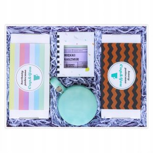 Cup&You THE BEST BOX zestaw wyselekcjonowanych kaw smakowych i herbat sypanych świeca sojowa kubek z zaparzaczem i pokrywką 2