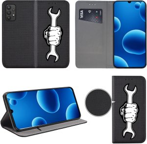 krainaGSM Etui do Samsung A32 5G Magnet Wzory Case + szkło 9H 2