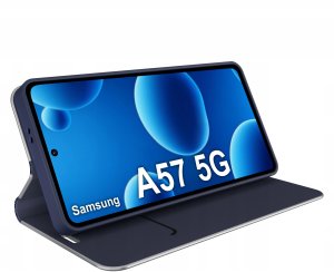 krainaGSM ETUI do Samsung A57 | CARBON PORTFEL BOOK TOKRA CASE CLASSIC + SZKŁO 9H 3