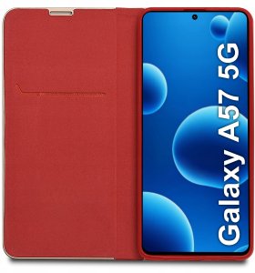 krainaGSM Etui z klapką do Samsung A57 Case Magnet PREMIUM Portfel + Szkło 9H 4