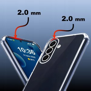 krainaGSM Etui bezbarwne do Samsung A57 5G WZMACNIANE CLEAR CASE 2MM + Szkło 9H 5