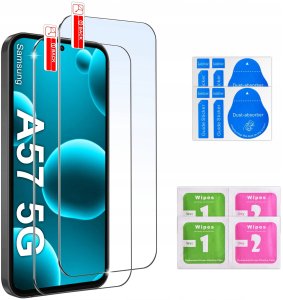 krainaGSM Etui do Samsung Galaxy A57 5G Matowe Czarne Silikon Slim 2 SZTUKI SZKŁO 8